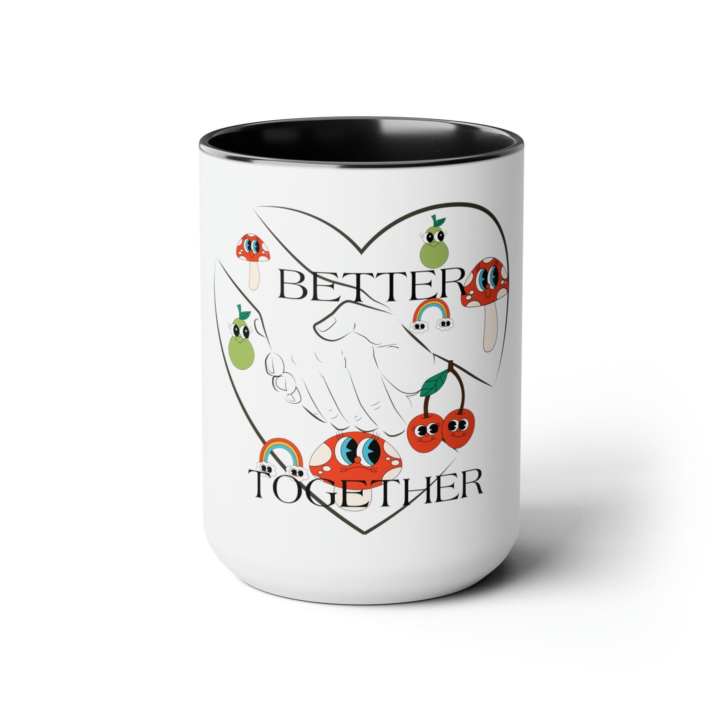 Better Together" Two-Tone Coffee Mugs, 15oz - Elevate Your Sip in Style
