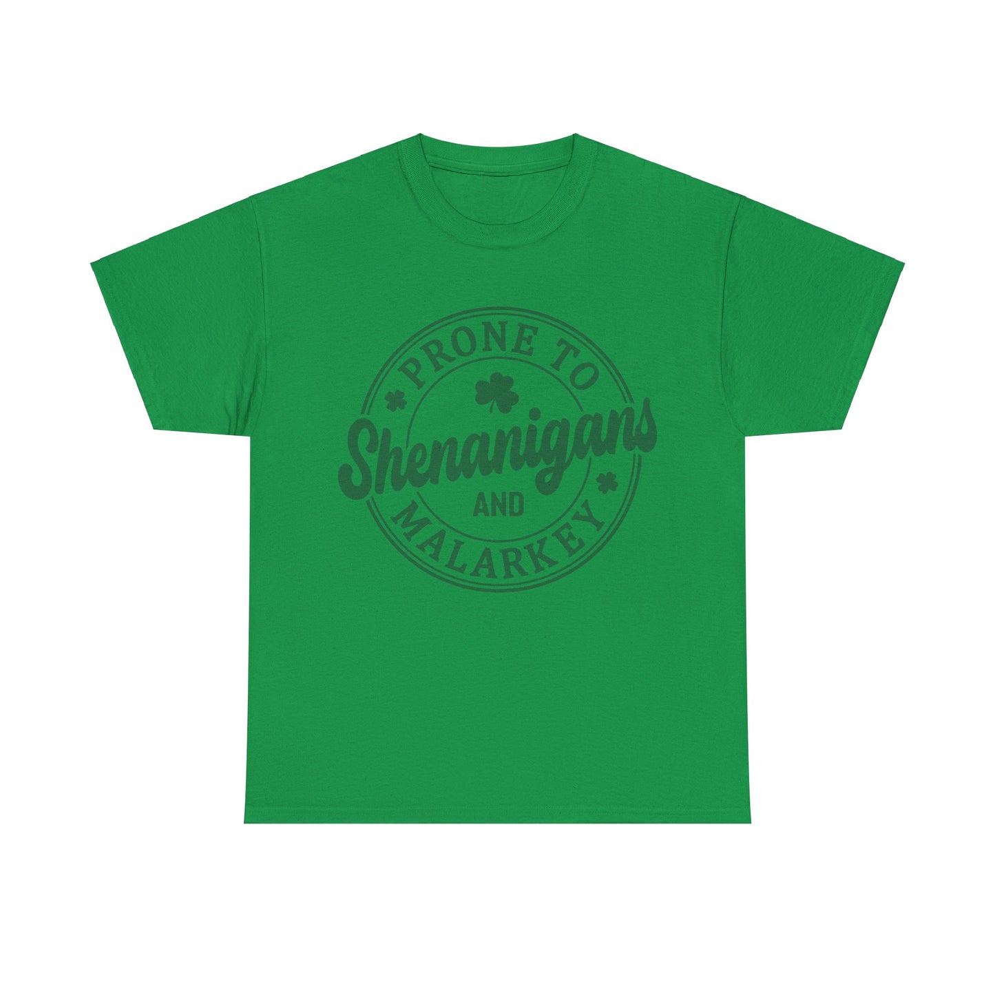 Elevate Your Style WithThis Prone To Shenanigans St. Patrick's Day Unisex Heavy Cotton Tee