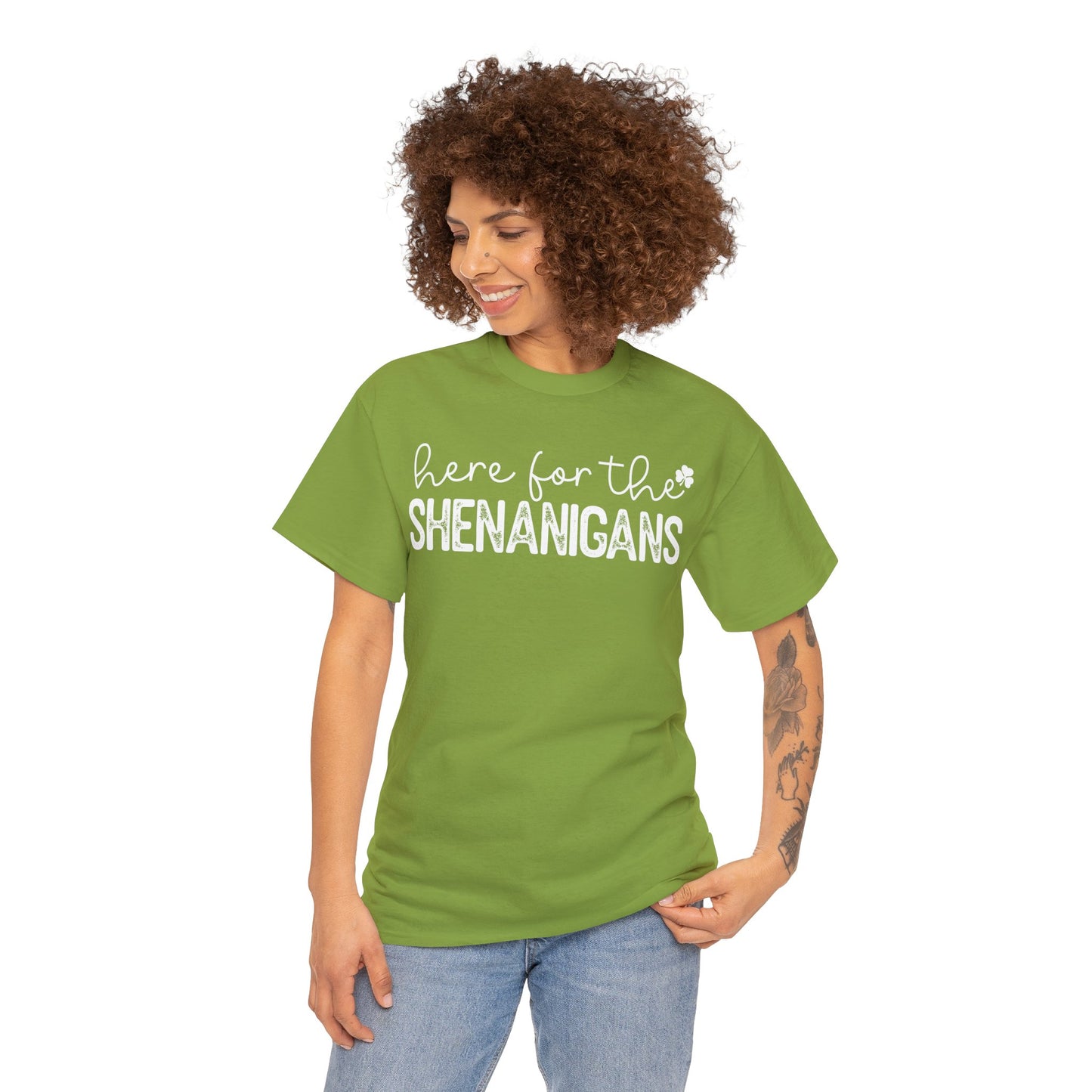 Here For The Shenanigans St. Patrick's Day Unisex Heavy Cotton Tee