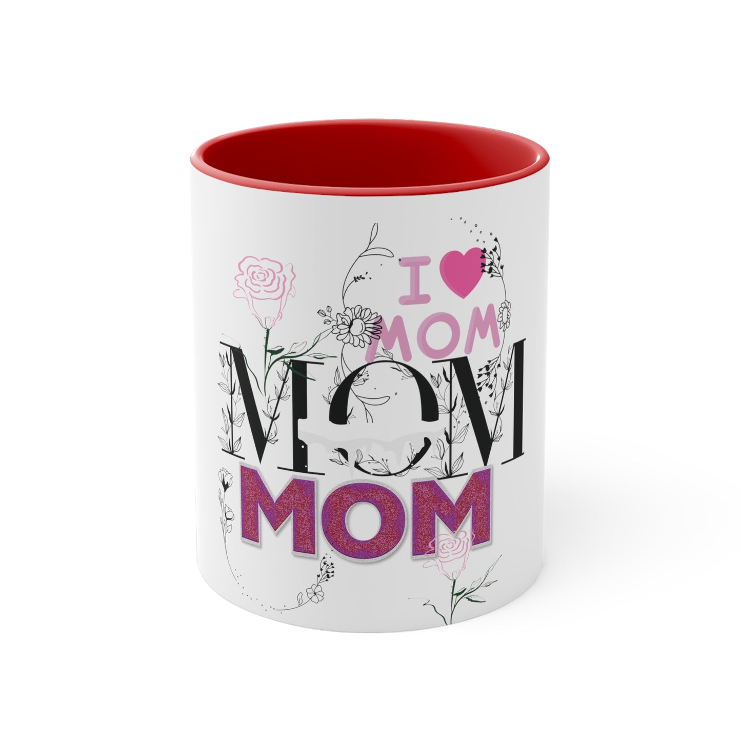 I Love Mom" Ceramic Coffee Mug - A Personalized Token of Love