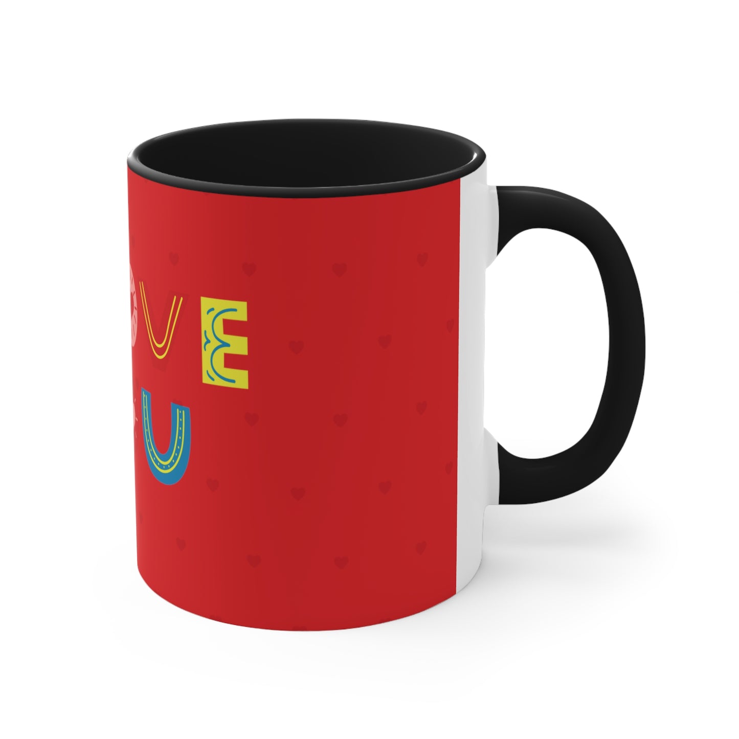 Love You" Accent Coffee Mug, 11oz - A Touch of Love in Every Sip!