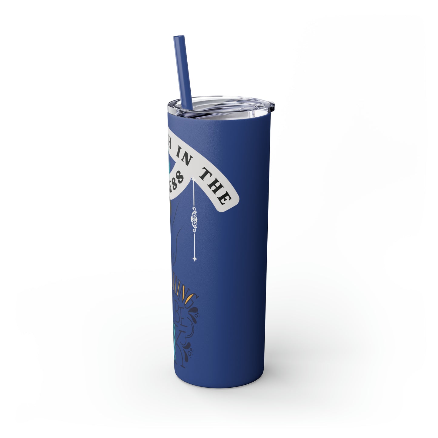 Have Faith in the Process" Skinny Tumbler with Straw – 20oz Stainless Steel Elegance