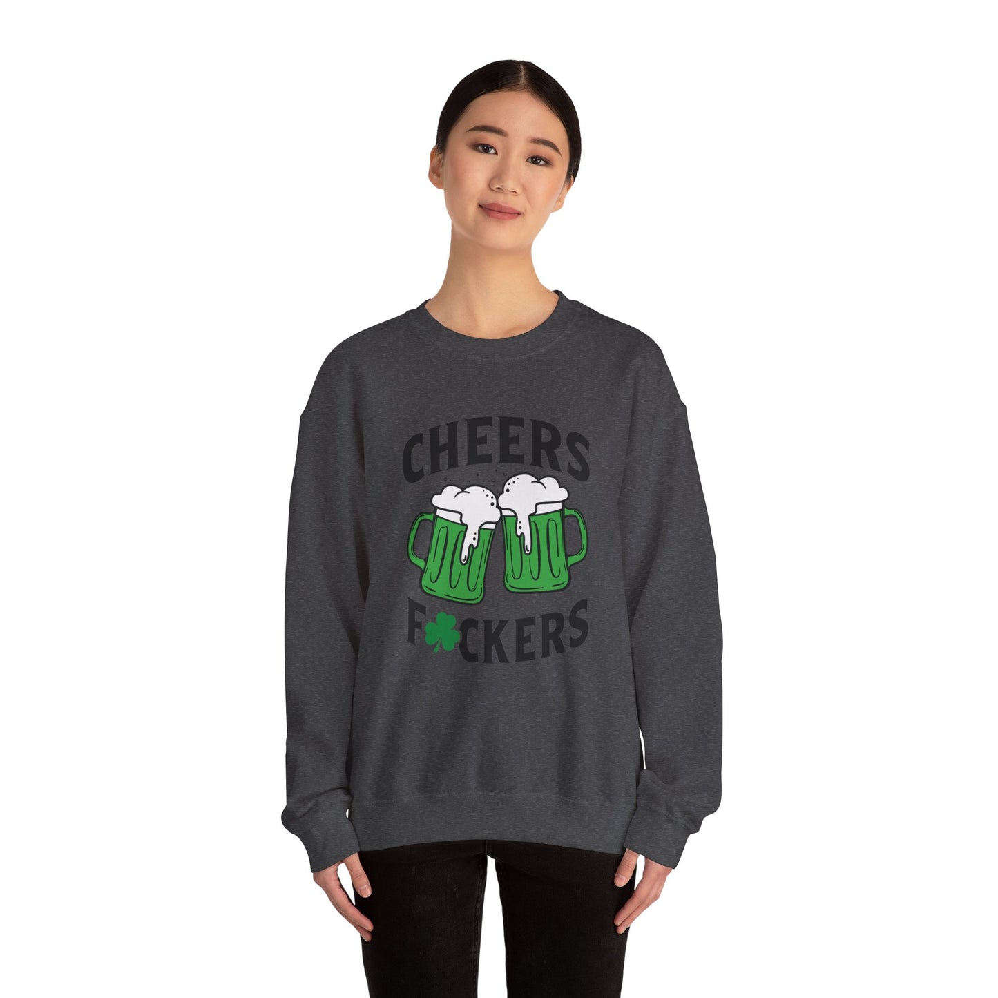 Cozy Comfort: Cheers Fu$kers Unisex Heavy Blend Crewneck Sweatshirt