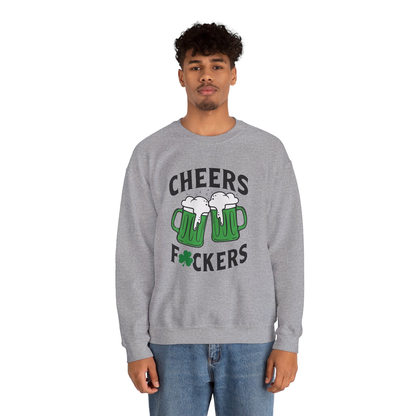 Cozy Comfort: Cheers Fu$kers Unisex Heavy Blend Crewneck Sweatshirt