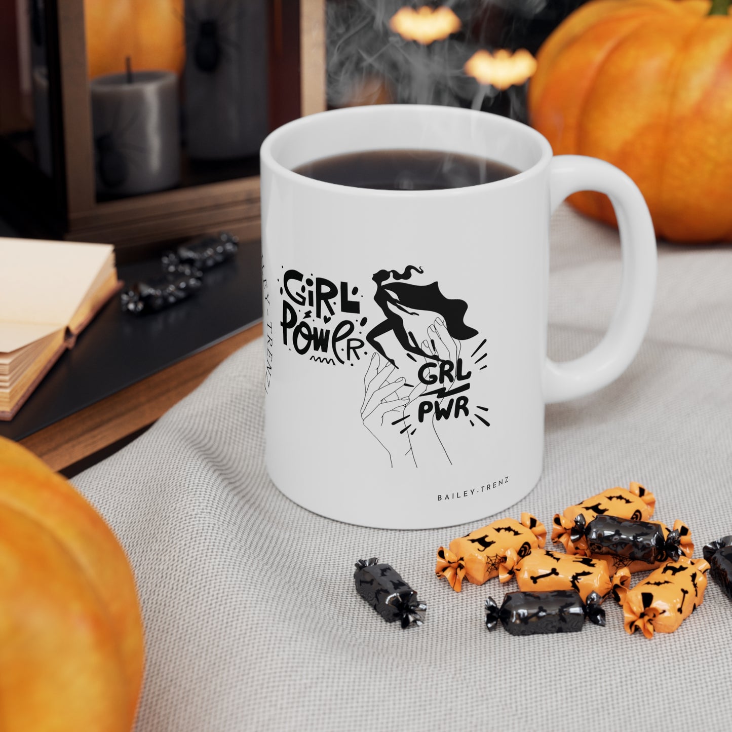GIRLS POWER" Ceramic Mug 11oz - Empower Your Sips with Style