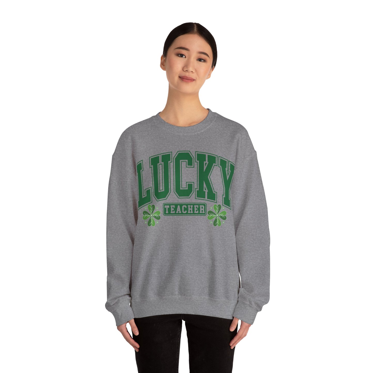 Lucky Teacher ST Patrick's Day Unisex Heavy Blend Crewneck Sweatshirt