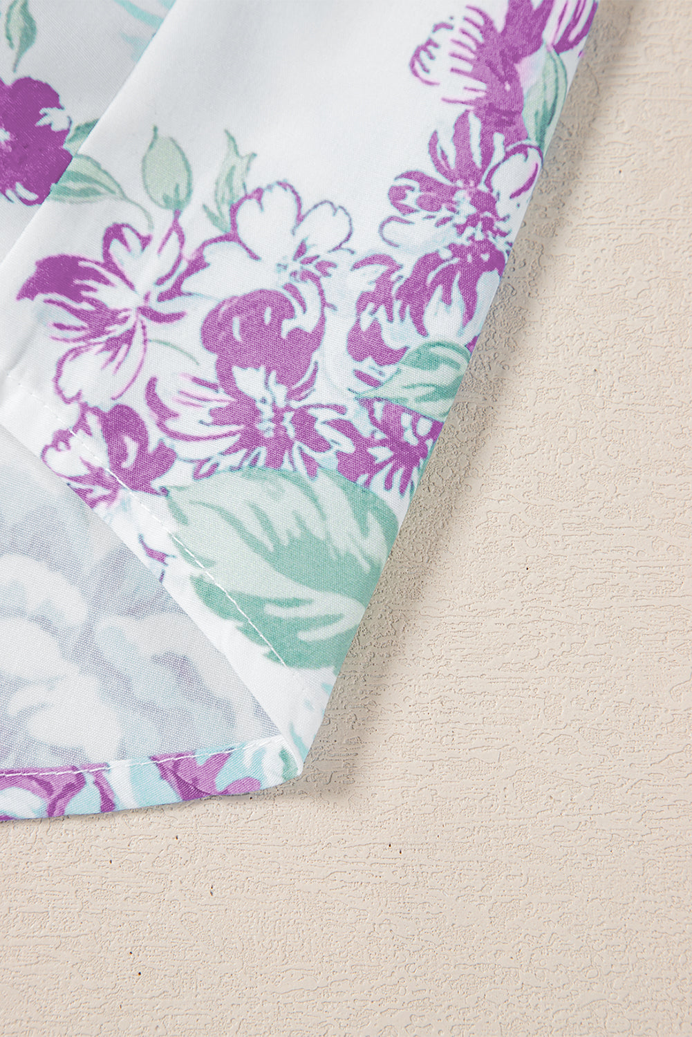 Green Floral Print Ruffle Sleeve Frill Shirt