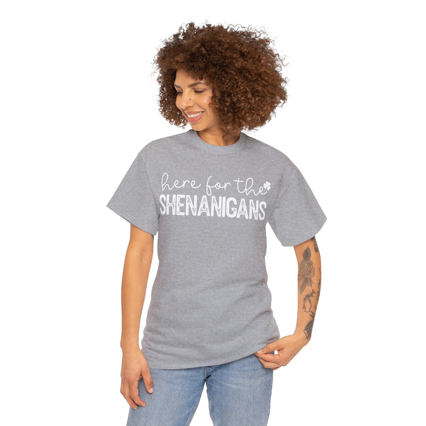 Here For The Shenanigans St. Patrick's Day Unisex Heavy Cotton Tee