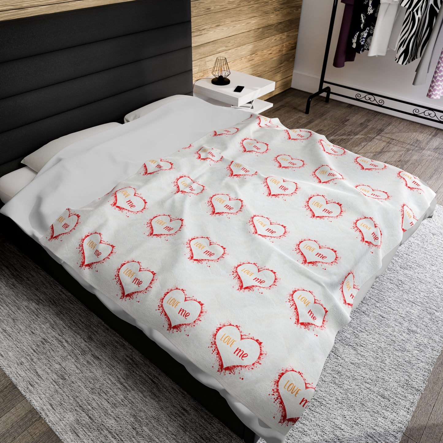 Love Love Valentine's Velveteen Plush Blanket