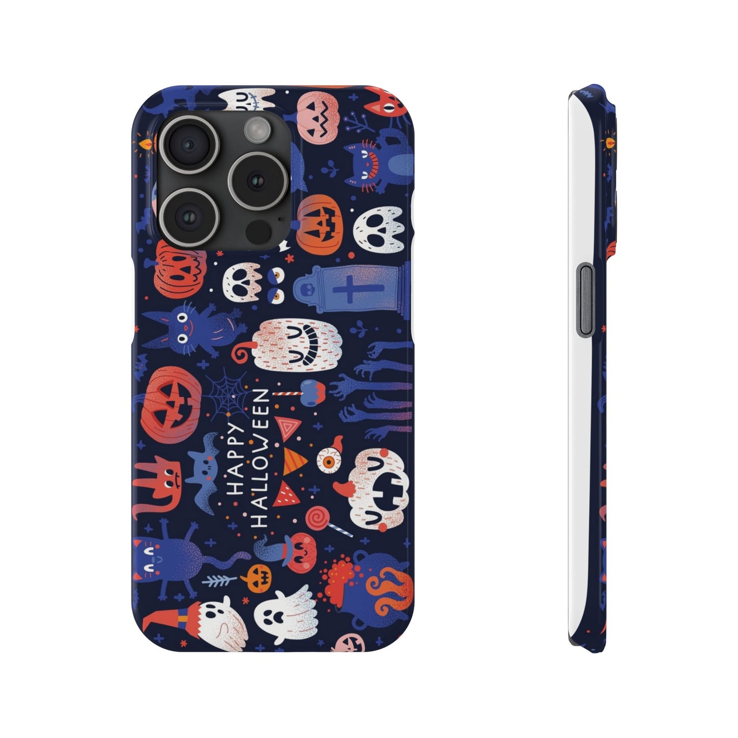 Bring the spooky spirit of Halloween to your fingertips with the Happy Halloween iPhone Case.