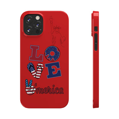 Love America Red iPhone Cases (11-15 Pro & Pro Max)