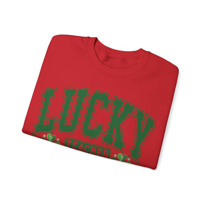 Lucky Teacher ST Patrick's Day Unisex Heavy Blend Crewneck Sweatshirt