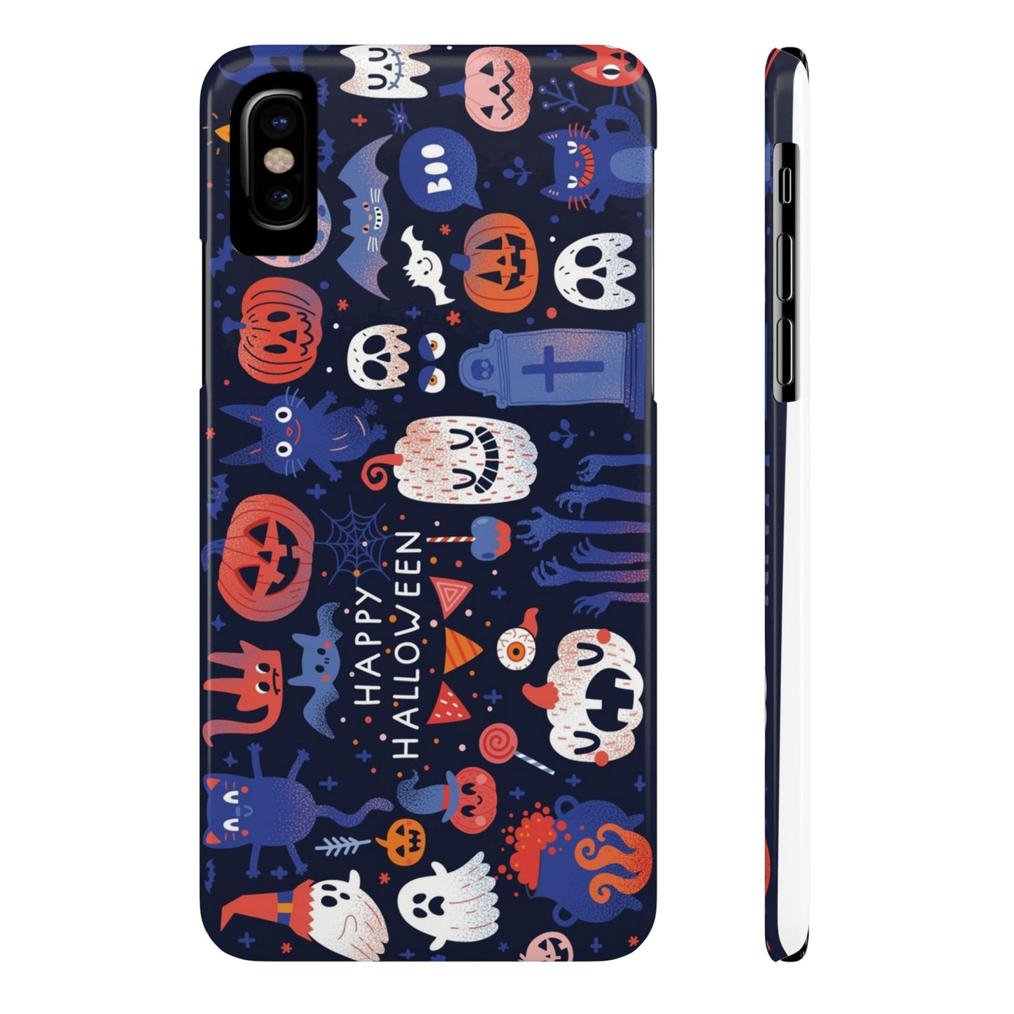 Bring the spooky spirit of Halloween to your fingertips with the Happy Halloween iPhone Case.