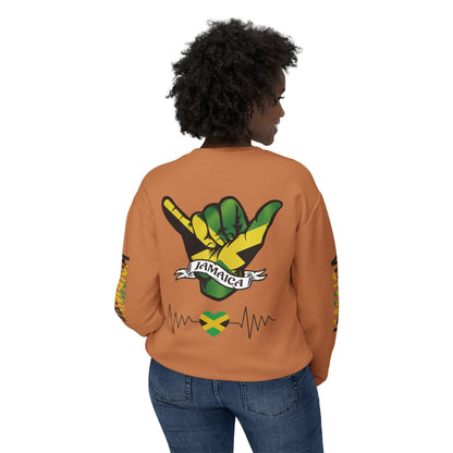 Jamaica Raise And Jesus Save Crewneck Lightweight Sweatshirt