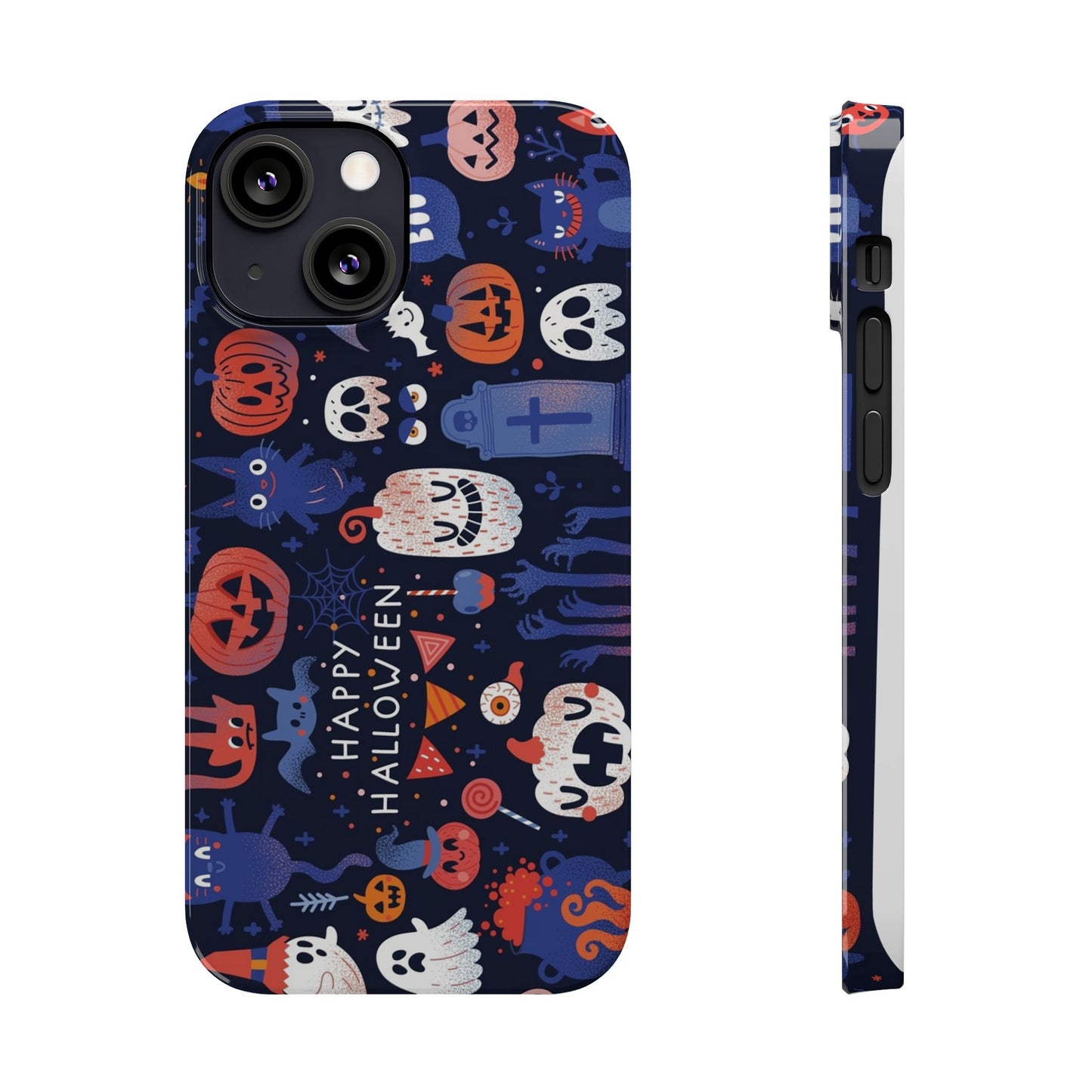 Bring the spooky spirit of Halloween to your fingertips with the Happy Halloween iPhone Case.