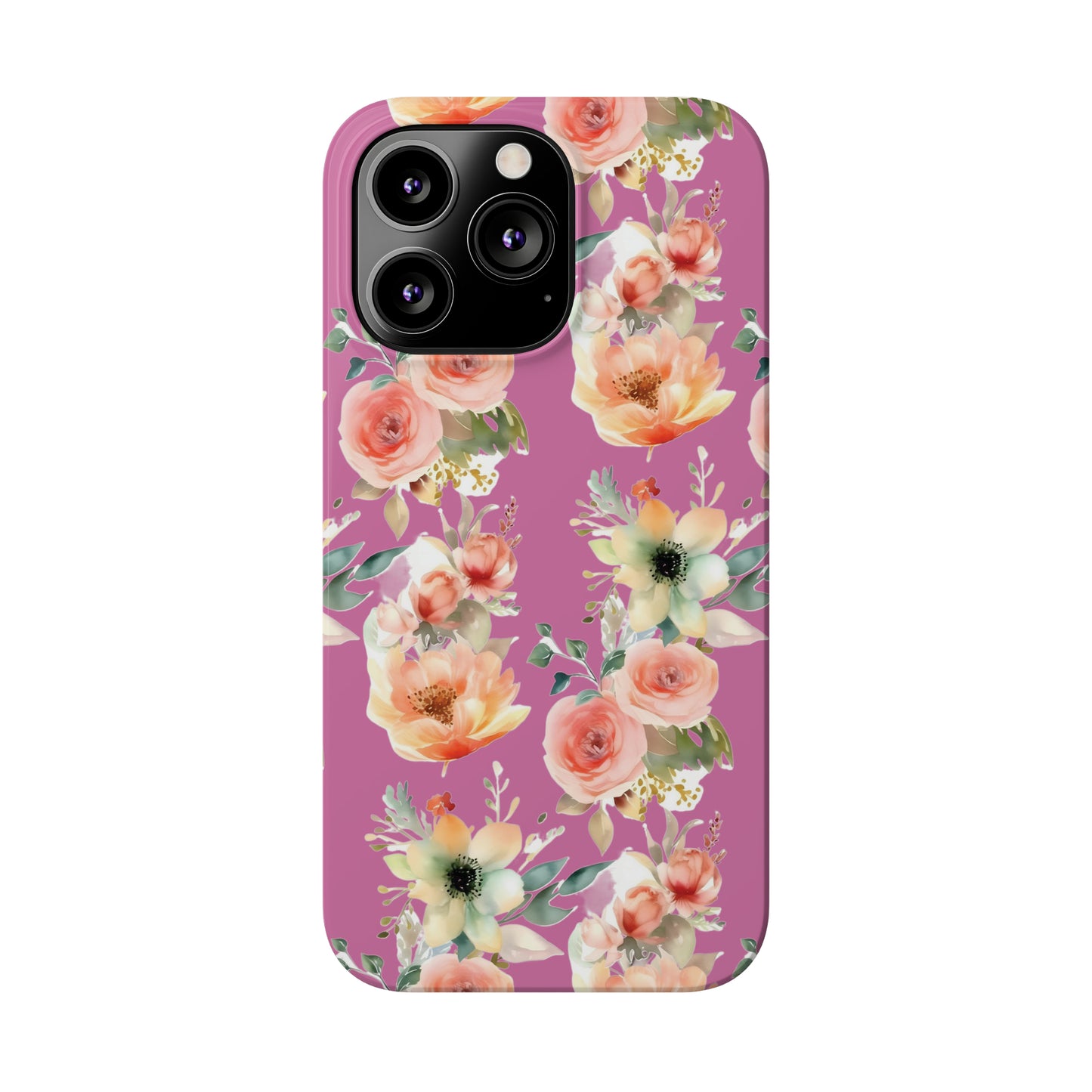 Slim Flower Pattern Purple iPhone Cases