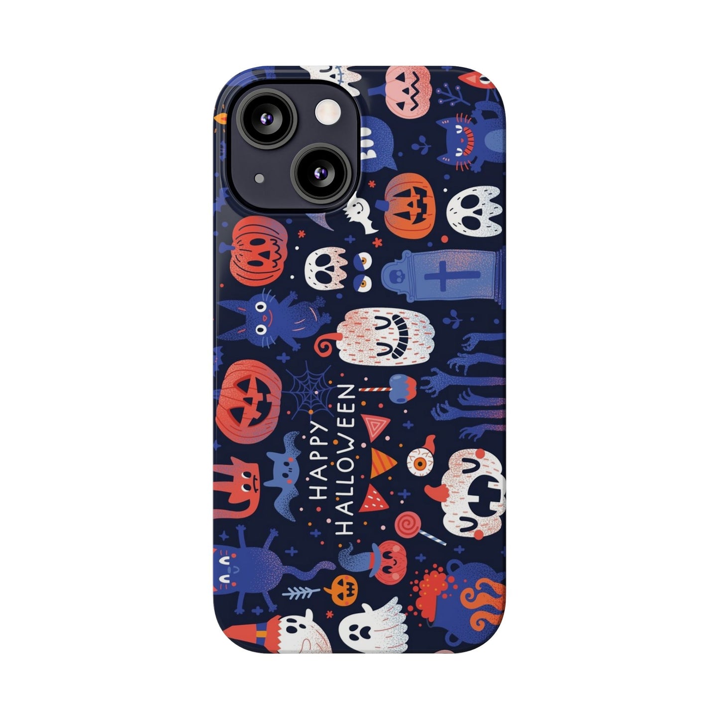 Bring the spooky spirit of Halloween to your fingertips with the Happy Halloween iPhone Case.