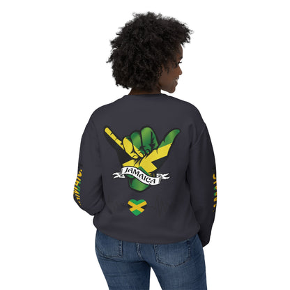 Jamaica Raise And Jesus Save Crewneck Lightweight Sweatshirt