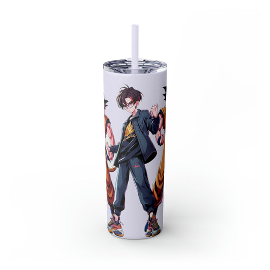 Goku Skinny Tumbler with Straw