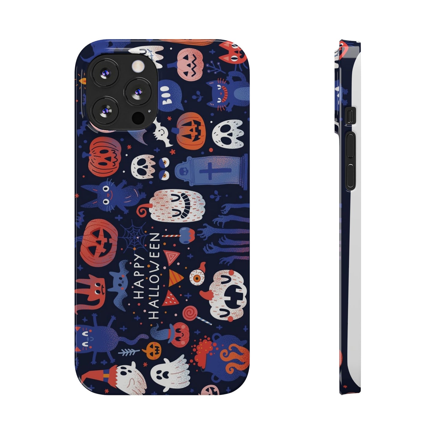 Bring the spooky spirit of Halloween to your fingertips with the Happy Halloween iPhone Case.