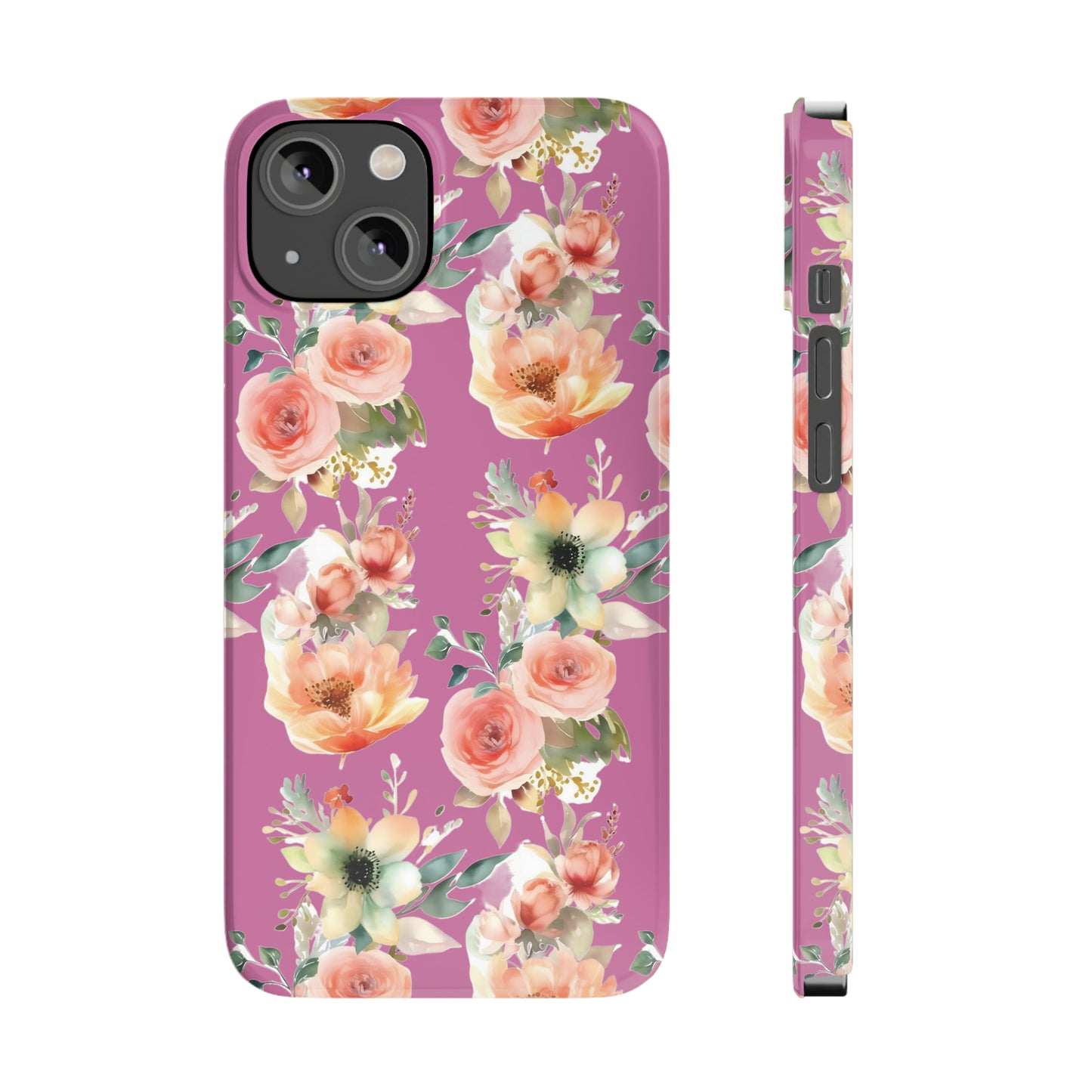 Slim Flower Pattern Purple iPhone Cases