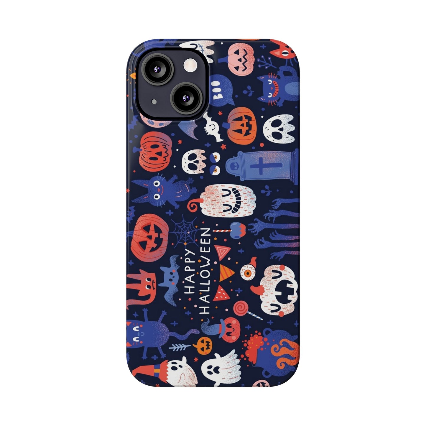 Bring the spooky spirit of Halloween to your fingertips with the Happy Halloween iPhone Case.