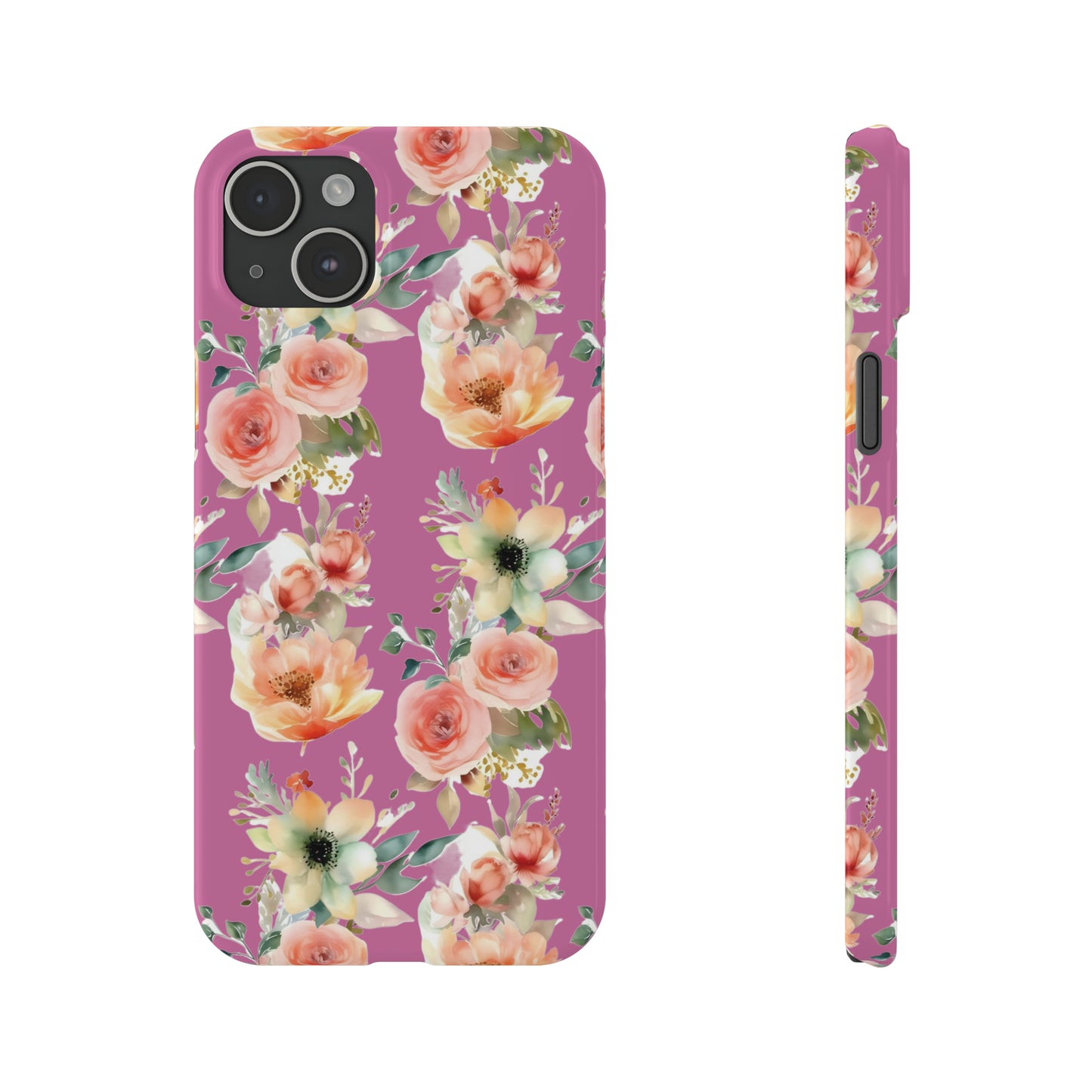 Slim Flower Pattern Purple iPhone Cases