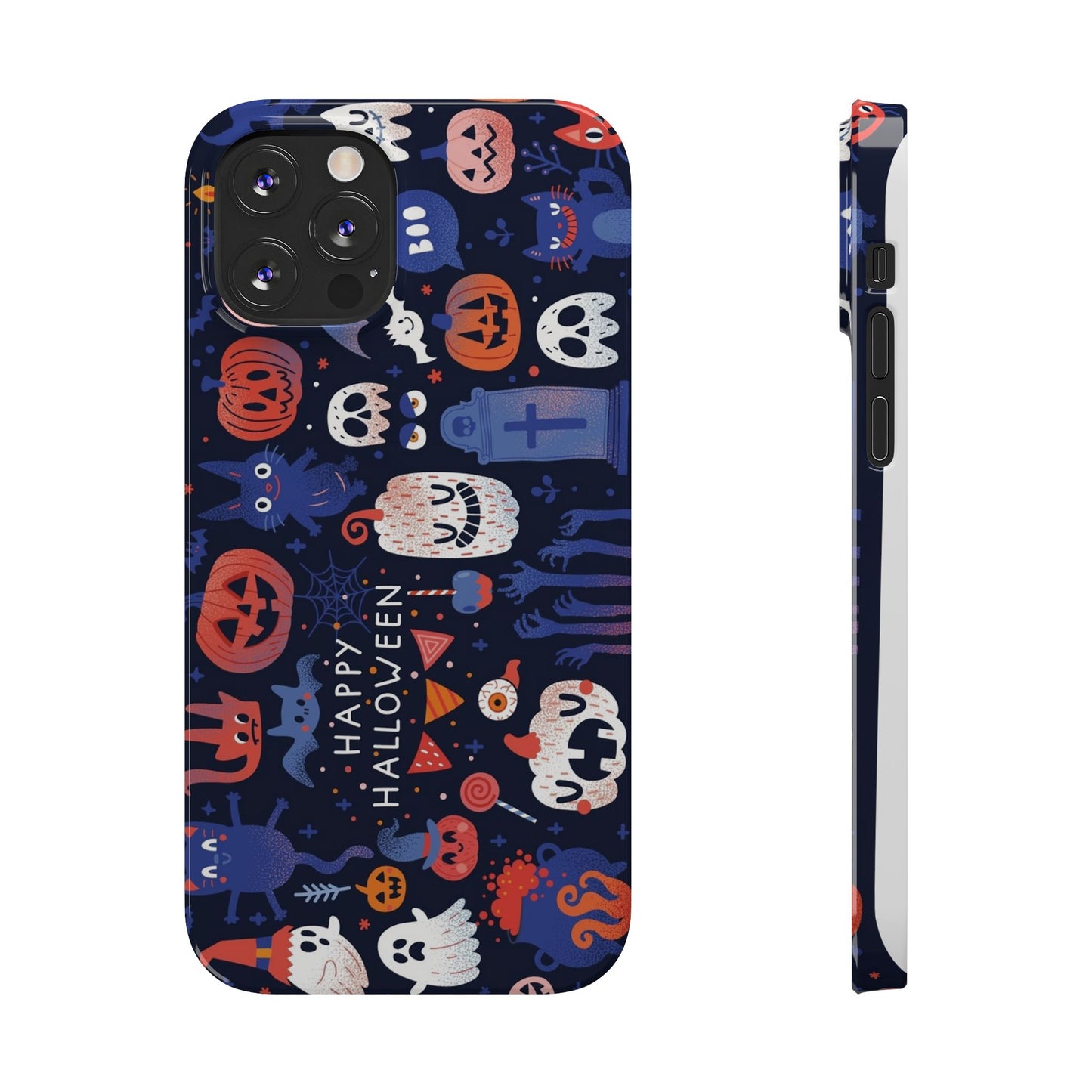 Bring the spooky spirit of Halloween to your fingertips with the Happy Halloween iPhone Case.