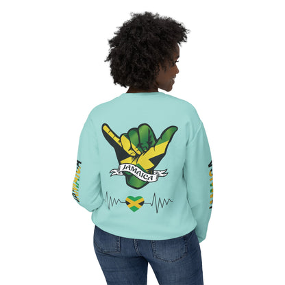 Jamaica Raise And Jesus Save Crewneck Lightweight Sweatshirt