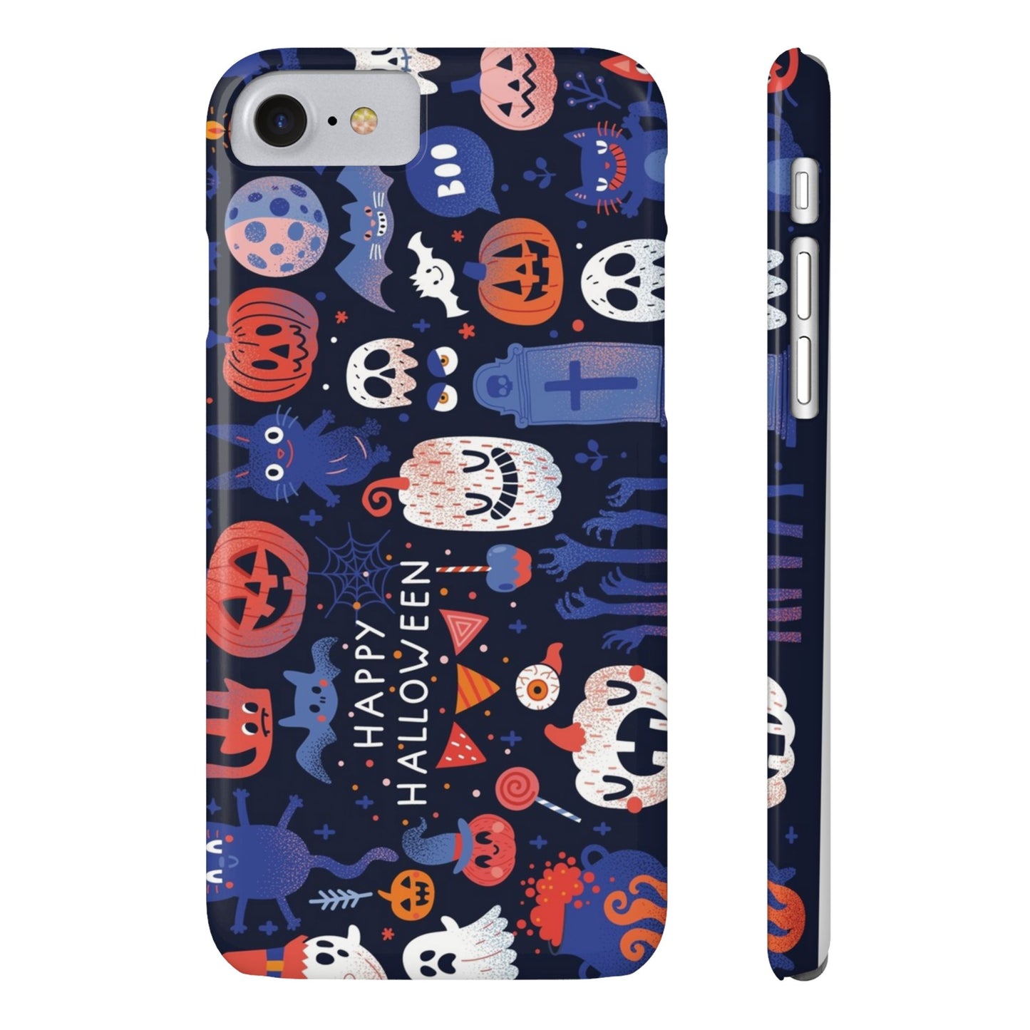 Bring the spooky spirit of Halloween to your fingertips with the Happy Halloween iPhone Case.