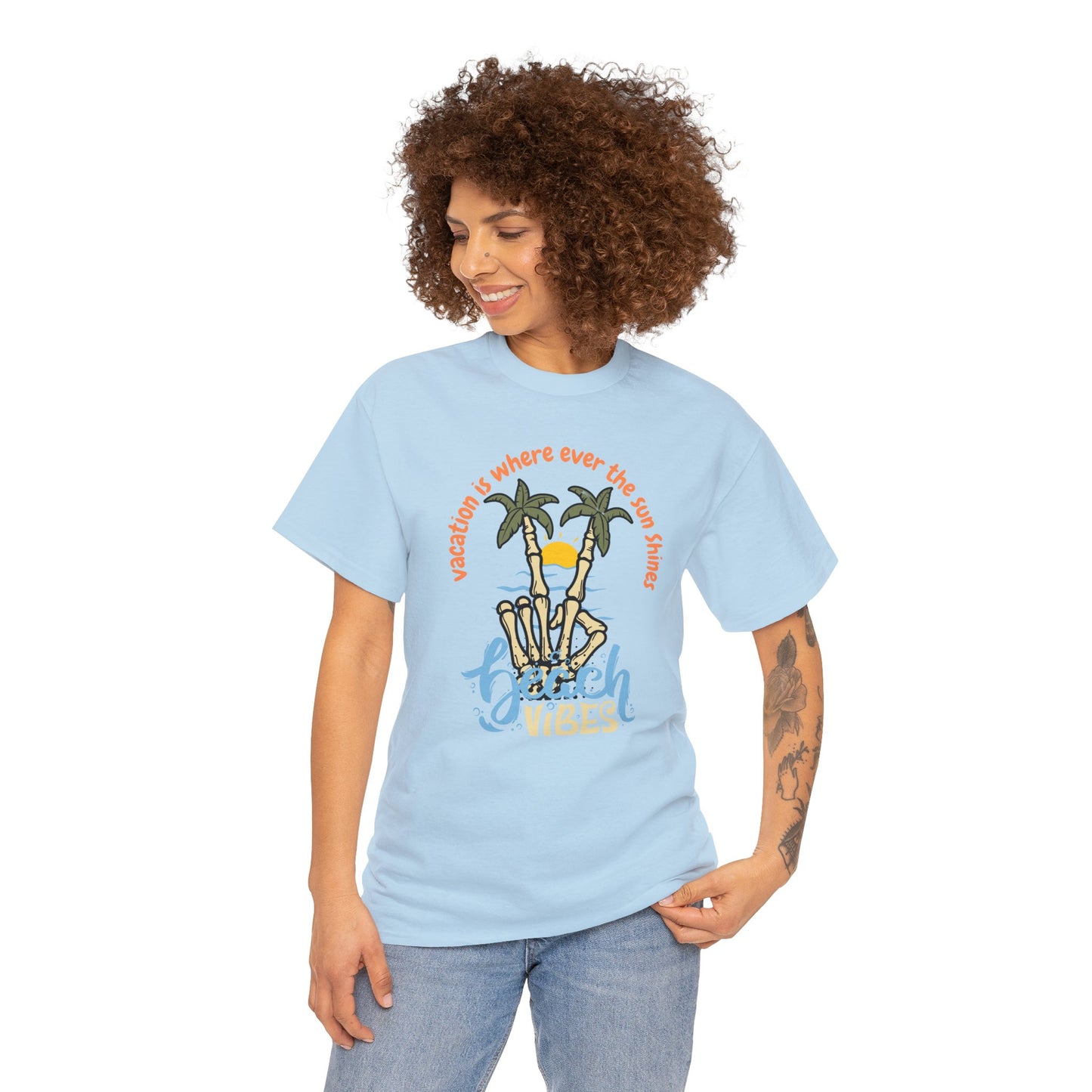 Vacation Is Where Ever The Sun Shines Unisex Heavy Cotton Tee