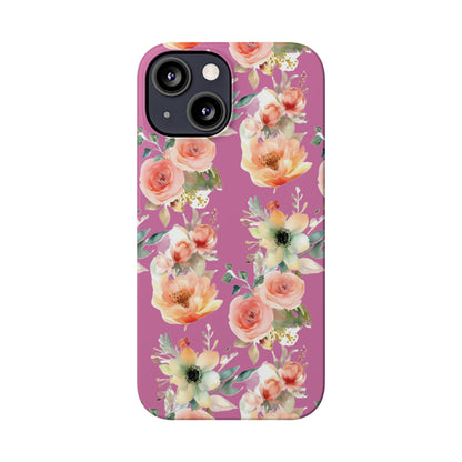 Slim Flower Pattern Purple iPhone Cases