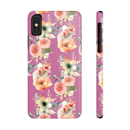 Slim Flower Pattern Purple iPhone Cases