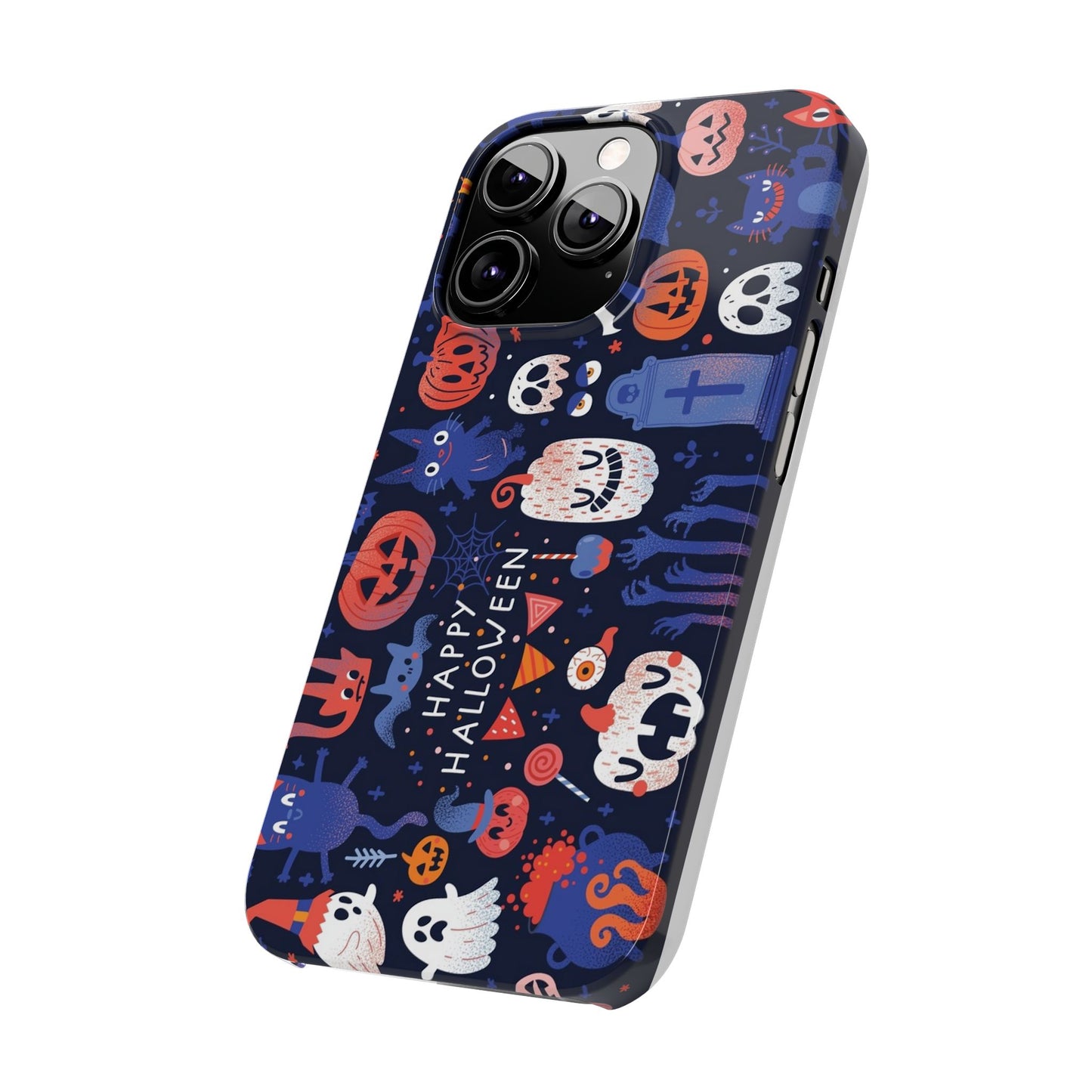 Bring the spooky spirit of Halloween to your fingertips with the Happy Halloween iPhone Case.