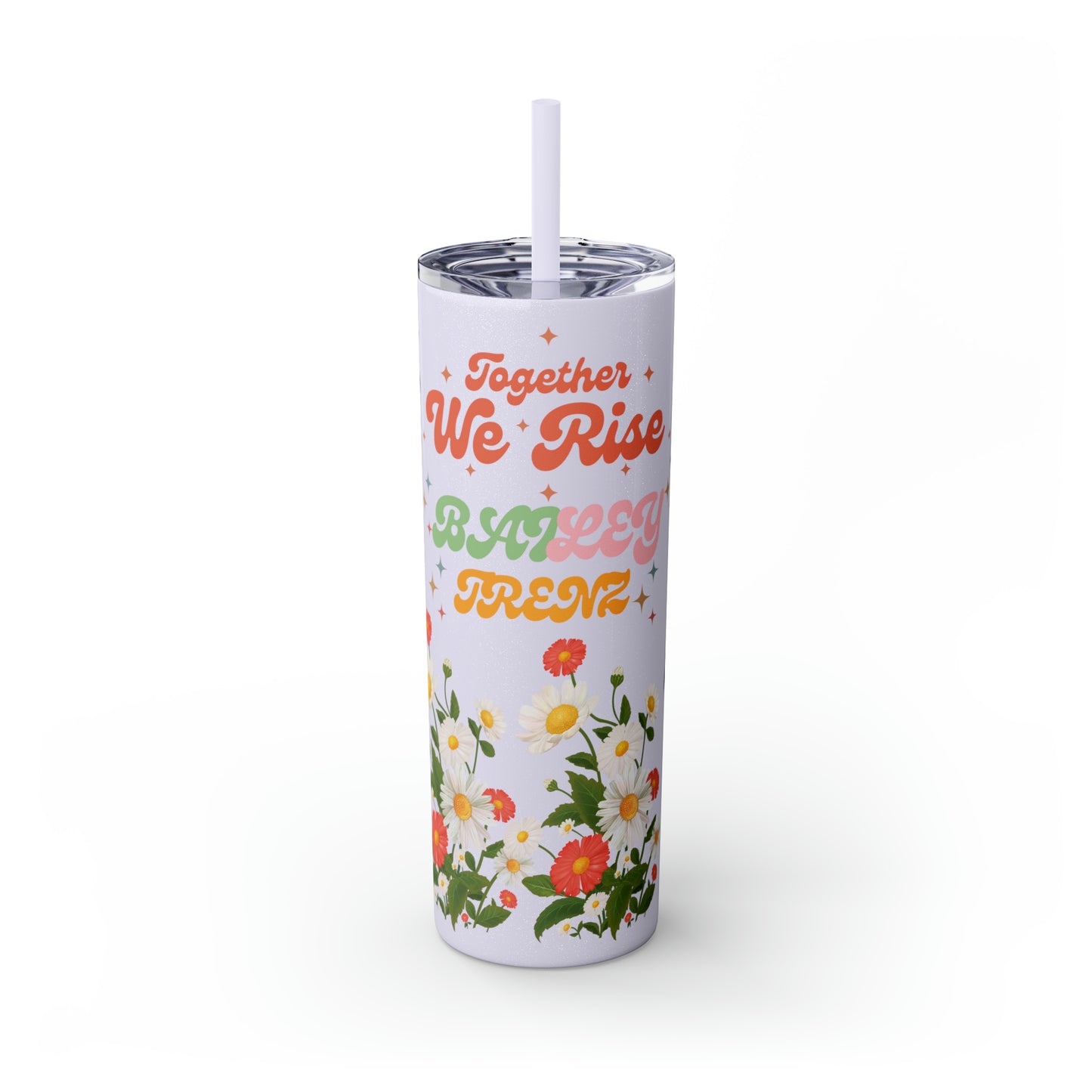 Together We Rise Skinny Tumbler with Straw, 20oz