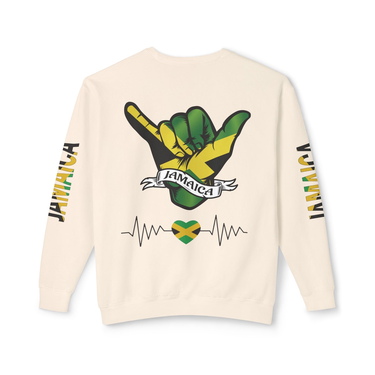 Jamaica Raise And Jesus Save Crewneck Lightweight Sweatshirt