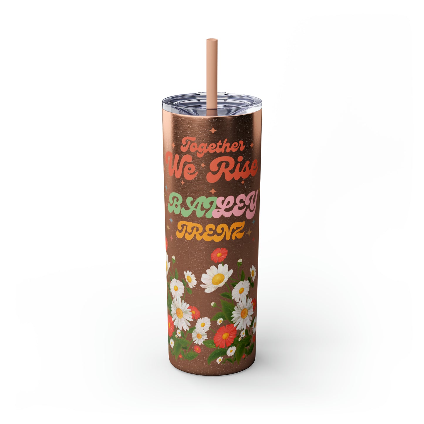 Together We Rise Skinny Tumbler with Straw, 20oz