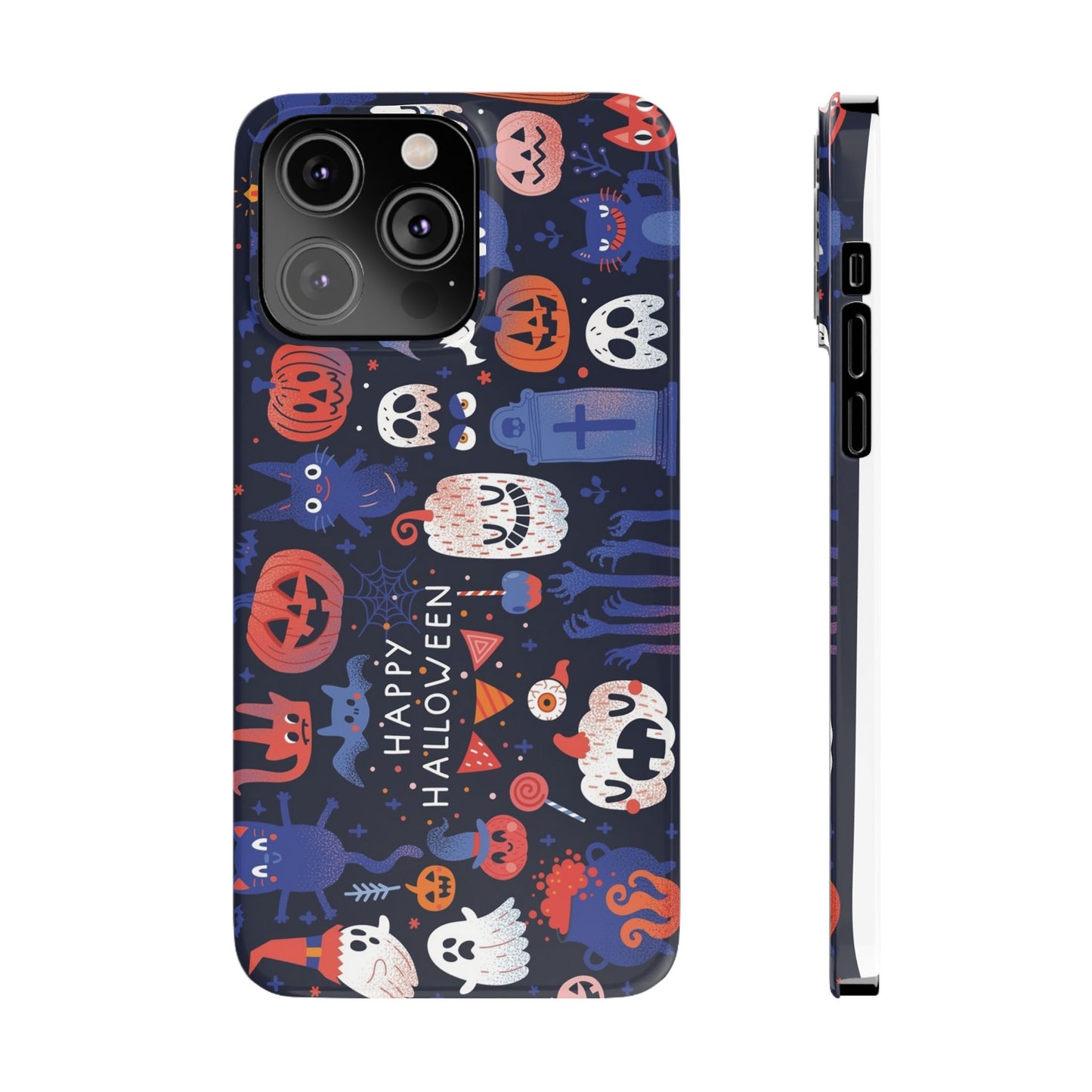 Bring the spooky spirit of Halloween to your fingertips with the Happy Halloween iPhone Case.