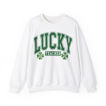 Lucky Teacher ST Patrick's Day Unisex Heavy Blend Crewneck Sweatshirt