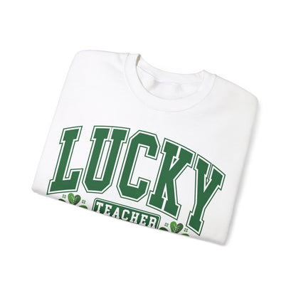 Lucky Teacher ST Patrick's Day Unisex Heavy Blend Crewneck Sweatshirt