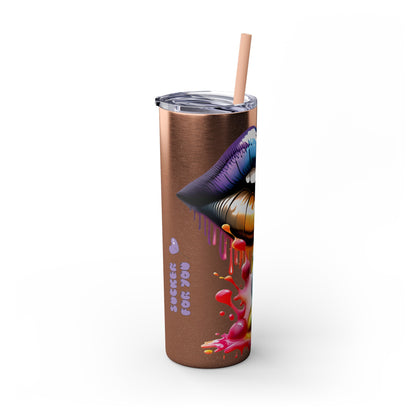 Mouth Dripping Paint BAILEY-TRENZ Personalized Skinny Tumbler with Straw, 20oz