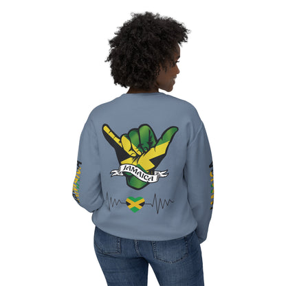 Jamaica Raise And Jesus Save Crewneck Lightweight Sweatshirt