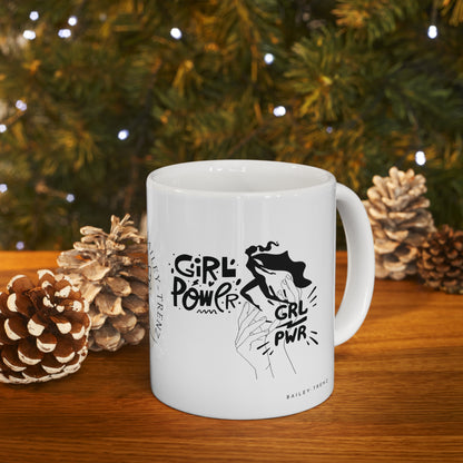 GIRLS POWER" Ceramic Mug 11oz - Empower Your Sips with Style