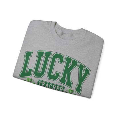 Lucky Teacher ST Patrick's Day Unisex Heavy Blend Crewneck Sweatshirt