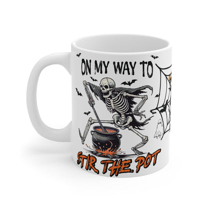 On My Way To Stir The Pot Halloween Coffee Mug 11oz