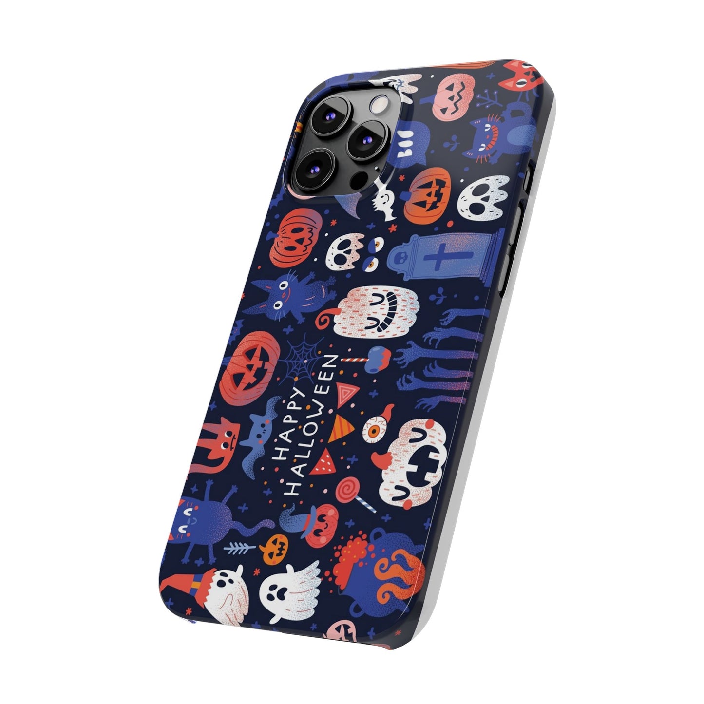 Bring the spooky spirit of Halloween to your fingertips with the Happy Halloween iPhone Case.