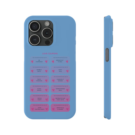 Blue Love Coupons Slim iPhone Cases
