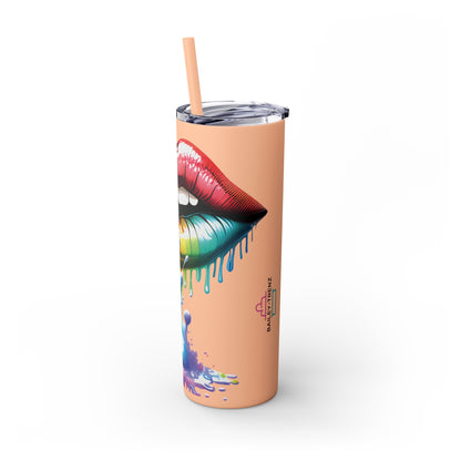 Mouth Dripping Paint BAILEY-TRENZ Personalized Skinny Tumbler with Straw, 20oz