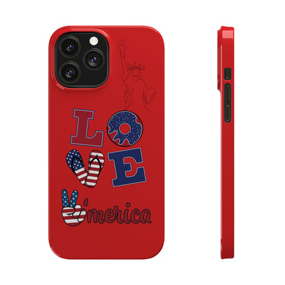 Love America Red iPhone Cases (11-15 Pro & Pro Max)