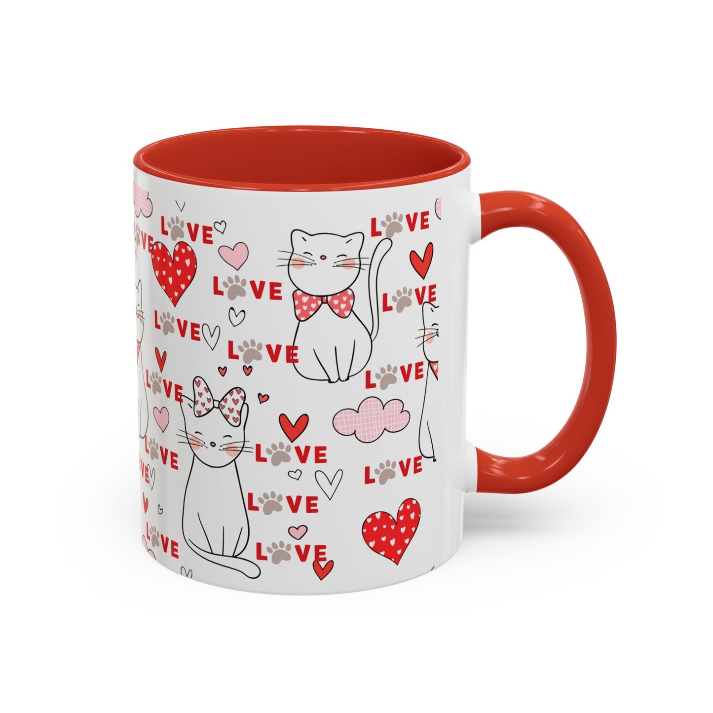 Love Cat, Heart – Colorful Gift For Lovers Coffee Mug, 11oz